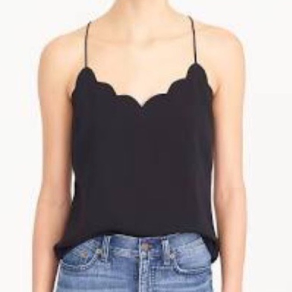 J. Crew NWT Scallop Navy Camisole Sz. 10